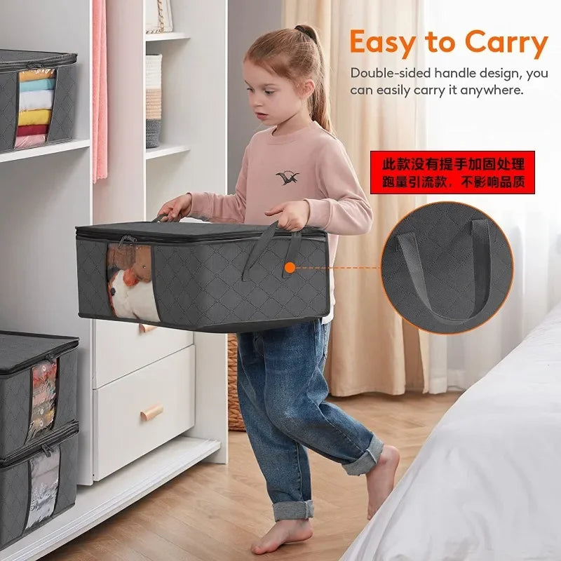 Storage Bag Foldable Large Capacity Clothes Blanket Storage Bags Storage Containers for Organizing Bedroom Closet Clothing