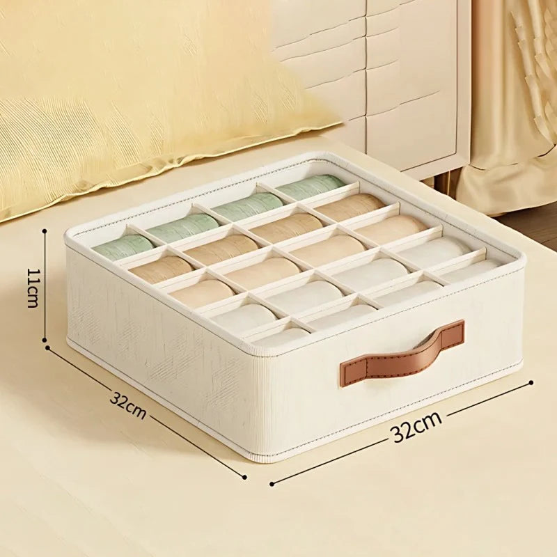 1-5PCS Fabric Drawer Organizers for Underwear Socks Bras - Closet Storage Box with Dividers Foldable Wardrobe Shelf Organizer Se