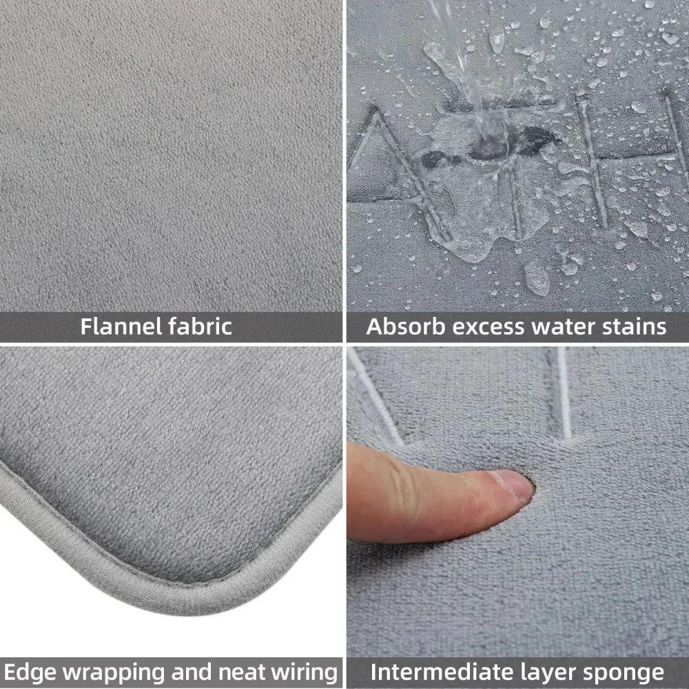 VIKAMA 1pc Anti-Slip Non-Skid Cobblestone Bath Mat Quick Dry Super Water Absorbent Shower Floor Mat for Bathroom rug