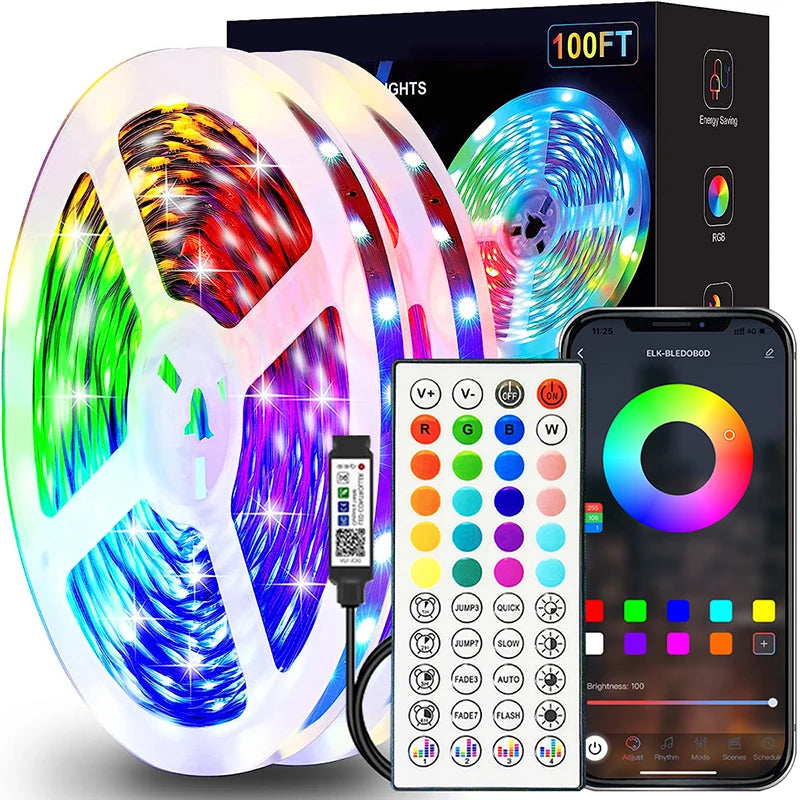 RGB Led Strip Lights 1M-40M  Led Room Light with APP Control Flexible Ribbon Luces Led Tape for Room Bedroom Decoration